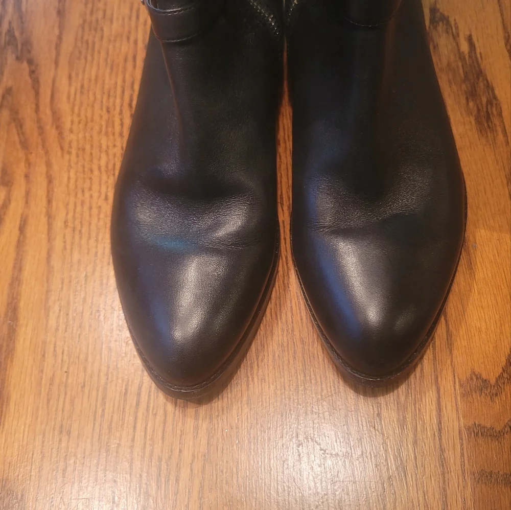 Donald Pliner Black Genuine Leather Tall Over The Knee Riding Boots Shoes Size 8